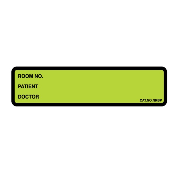 Nevs Printed Chart Label-Room No , name, Doctor 1-3/8x5-3/8 Chart w/Black NRBP-CHART - main